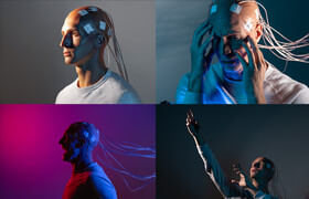ArtStation - Lia Koltyrina - 700+ Emotional cyberman. Male portraits with different facial expressions - 参考照片