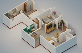 Udemy - 3D Floor Plan Masterclass with Sketchup, Vray & Flextools