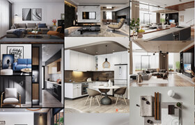 3D Interior Kitchen – Livingroom