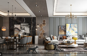 3D Interior Scenes File 3dsmax Model Dining- Livingroom 14 By HuyHieuLee
