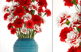 Bouquet of flowers 13. Carnation, vase, red flowers, decor