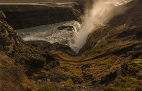 PhotoBash - Golden Waterfall