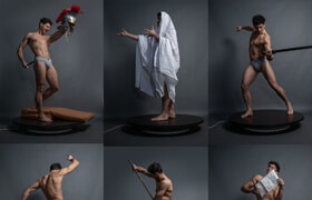 Artstation - Satine Zillah - Male Anatomy- Standing Turnaround Poses- Photo Reference Pack-851 JPEGs - 参考照片