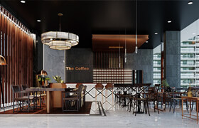 3D Model Interior Coffee 5 Scenes File 3dsmax By DenNguyen Free Dowload