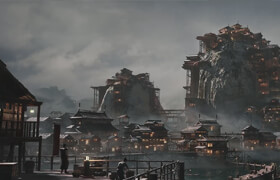 Artstation - Environment Concept Art - Japanese Stilt City