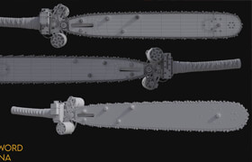 VFX Tutors - Hard Surface Modelling For Production - The purge chainsword