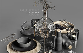 Table setting in black colors 2