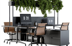 Office Furniture - employee Set 16 3D Model