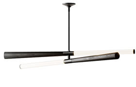 Colt Linear LED Wood Black Chandelier CRATE & BARREL EXCLUSIVE