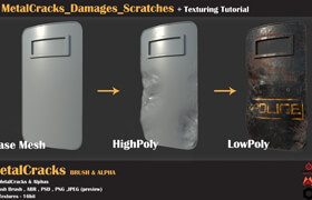 Artstation - Milad Kambari -24 MetalCracks Damages Scratches+Texturing Tutorial