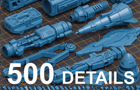 Cubebrush - Mega Pack Kitbash 500 DETAILS