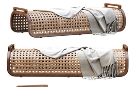 Sofia Rattan Ottoman / Rattan bench