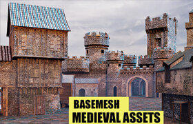 Artstation - BaseMesh 15 MEDIEVAL Assets+Texture Vol 2 - 3dmodel