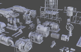 Artstation - Industrial Kitbash - 150 Models with UVs - 3dmodel