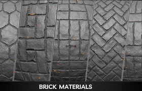 Artstation - 20 Tileable Brick Wall Alphas - 材质贴图