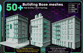 ArtStation - 50 Building Base Mesh by Meta Studio - 3dmodel