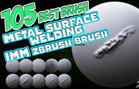 Artstation - 105 Zbrush Brush Mega Pack - Metal , Welding , Scratches , Damage IMM Brush - zb笔刷