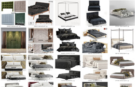 3dsky网站的pro模型 - 40款床的模型