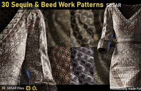 Artstation - 30 Sequin & Beed Work patterns - 材质贴图