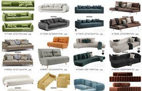 40个3dsky网站的多人沙发Pro模型