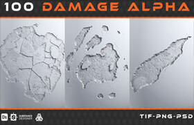 Artstation - 100 Damage Alpha - vol 01 - 材质贴图    ​