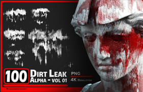 Artstation - 100 Dirt Leak Alpha - VOL 01 - 材质贴图