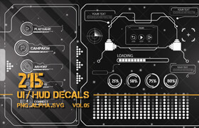 Artstation - 215 + ui  hud scifi graphic decals  vol 05 - 材质贴图