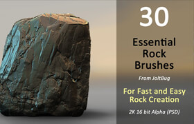 Artstation - Essential Rock Brushes Vol1 - 材质贴图