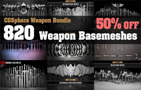 Artstation - 820 Weapon Basemeshes ( CGSphere Weapon Bundle ) - 3dmodel