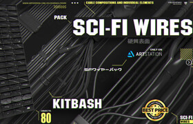 Artstation - SCI-FI WIRES KITBASH PACK 80+ - 3dmodel