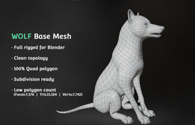 Wolf Base Mesh For Blender - blendermarket - 3dmodel