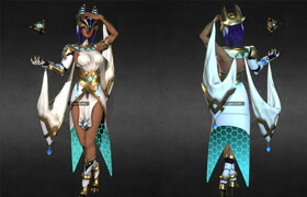 Sketchfab - Cyberpunk-Ancient Egypt Girl 3D Print Model