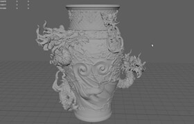 Exp-points - Antique Japanese Dragon Vase in Zbrush - Balazs Domjan