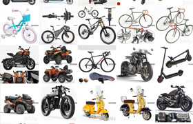 37辆自行车摩托车模型合集