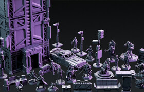 Loot Studios - Neon Street 3K - Miniatures - 3D print model