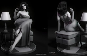 Cgtrader - Ava - Film noir actress 3D print model