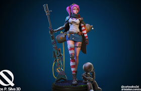 Cgtrader - War Girl and 3 torso option and an extra robot 3D print model