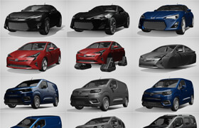 17辆丰田Toyota品牌的汽车模型合集