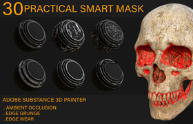 Artstation - 30 Practical Smart Mask - (Ambient Occlusion , Edge Wear , Edge grunge) Adobe Substance Painter - vol 6 - 材质