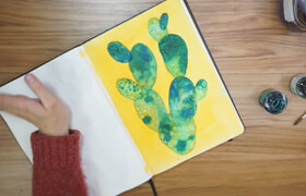 Skillshare - A Guide to Liquid Watercolors. Learn to Paint Pebbles and Cactus