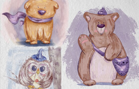 Skillshare - Painting Cute Animals in Procreate Watercolor, Gouache, Pastel - Find Your Style