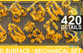 Artstation - Sci-Fi Hard Surface Mechanical KITBASH 420 DETAILS - 3dmodel