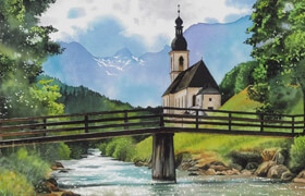 Skillshare - The Church of St. Sebastian - Watercolor Painting