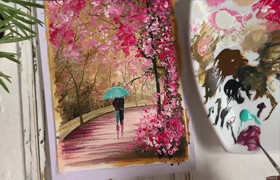 Udemy - Acrylic Painting - Romantic Couple Under Cherry Blossom