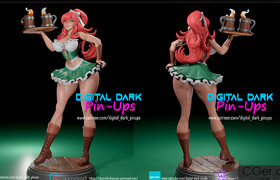 Gumroad - Medieval Barmaid FUTA 3D Printed Figurine FunArt by Digital Dark Pin-Ups - 3D Print Models