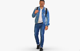 Man with bag 0711 - 3dmodel