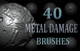 ArtStation - Metal Damage Brush + Alphas by Nicolas Swijngedau - zbrush笔刷