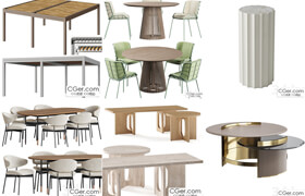 10组桌子椅子茶几模型