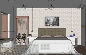 Udemy - Design a Contemporary Bedroom Vray Next Sketchup 2019