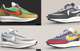 Sketchfab - Nike Sacai LD Waffle Bundle - 耐克运动鞋模型